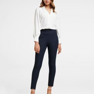 Lauren Ralph Lauren Navy High Rise Flat Front Slim Ankle Pants